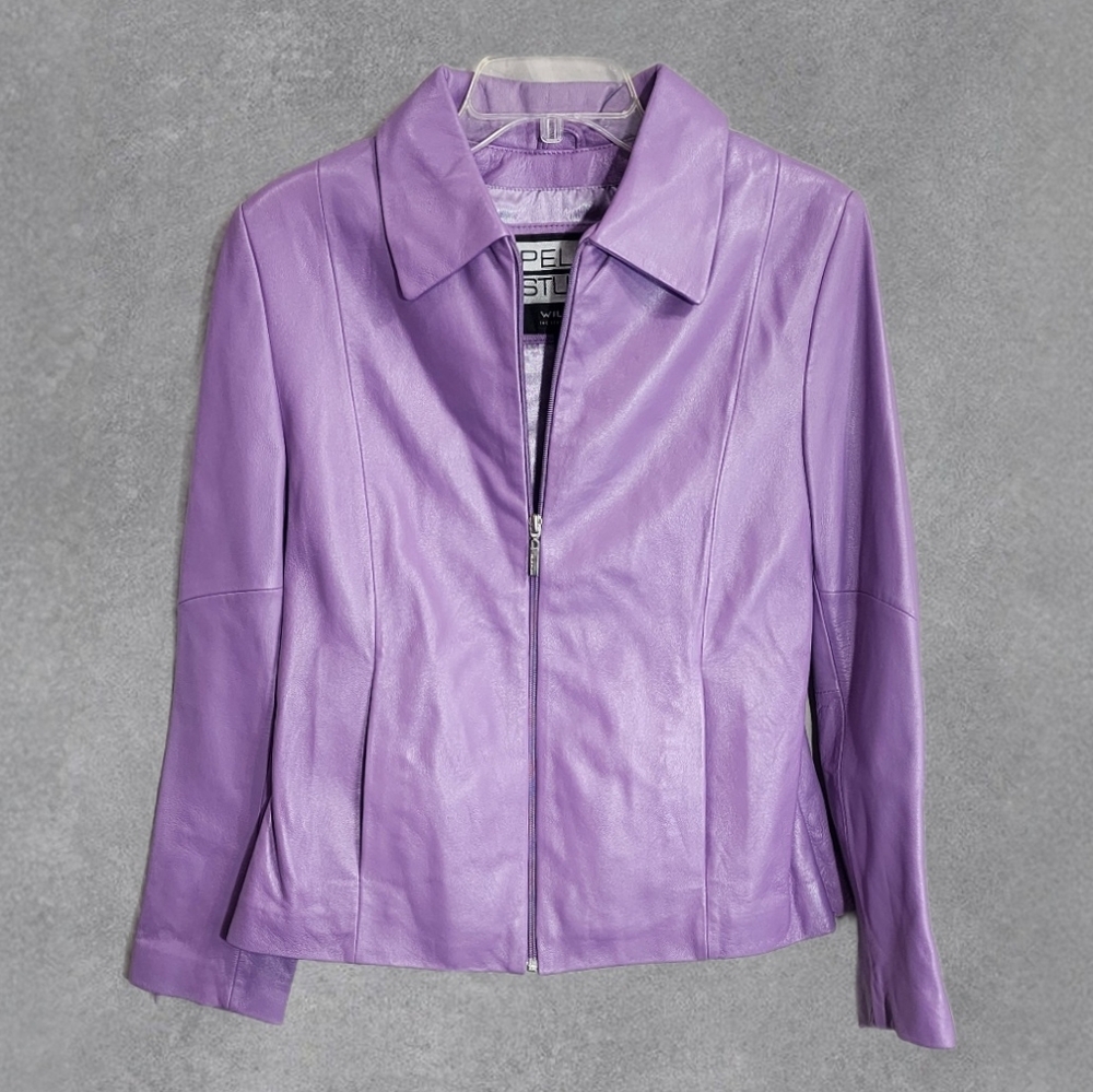 Wilson Leather Lavender Leather Jacket Size Medium